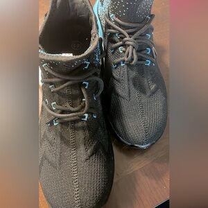 Black and Blue Knit Sneakers